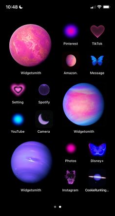 the planets and their names are shown in this screenshote screen shot from an iphone