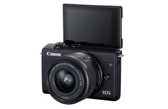 the canon eos camera is shown in front of a white background