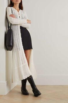 Long Cardigan With Dress, Cardigan Over Dress Outfit, Maxi Cardigan Outfit, White Cardigan Outfit, Long Cardigan Outfit, Long White Cardigan, Open Dress, Modest Summer Outfits, Maxi Dress Outfit