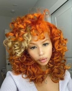 Boy Braids, Dyed Curly Hair, Hair Color Orange, Cute Hair Colors, Dyed Hair Inspiration, Colored Curly Hair, Dyed Natural Hair, Beautiful Hair Color, Beautiful Curly Hair