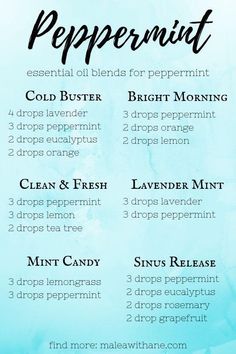 Peppermint Essential Oil Blends, Herbalist Remedies, Young Living Essential Oils Recipes