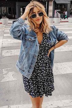 831c2f88a604a07ca94314b56a4921b8desc52706885ri Denim Jacket Outfit Summer, Jean Jacket Outfit, Looks Pinterest, Jean Jacket Outfits, Denim Jacket Outfit, Dress With Jean Jacket, Denim Jacket With Dress, Jacket Outfit