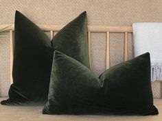 "\"Soft and comfortable mat dark green cotton and velvet double-sided handmade personalized oversized cushions\". Sewn from high quality upholstery velvet fabric. ◼ You are in the right place to buy decorative pillowcases for your living spaces. Comfortable and soft in texture, each one is a good choice to decorate any part of the house. They are really comfortable and can meet your expectations with their beauty. * Cotton, velvet blend  * Pillowcase Only * Hidden zip is used. * Back-Front Same Dark Green Cushions, Green Accent Pillow, Cut Velvet Pillows, Green Velvet Pillow, Green Pillow Covers, Dark Green Velvet, Pillow Green, Green Cushions, Green Throw Pillows