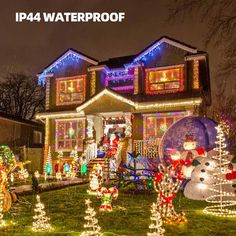 a house covered in christmas lights and decorations