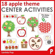 an apple themed center activity book with matching pictures and numbers to make it fun for kids