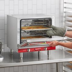 Cost-effective and versatile, this Avantco CO-28M countertop convection oven is great for supplemental baking, low-volume baking, and medium-volume reheating at coffee shops, kiosks, churches, and schools. Its half size cavity can handle up to (4) half size 13" x 18" sheet pans while its compact design is great for small footprint and countertop needs with a recommended approximate usage of 4 hours per day, 5 days per week. Note: this unit is not intended for high-volume, high-temperature, or de Restaurant Kitchen Design, Countertop Convection Oven, Tent Ideas, Commercial Ovens, Small Oven, Sheet Pans, Countertop Surfaces, Easy Oven, Home Bakery