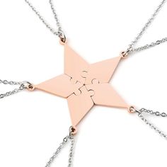 PRICES MAY VARY. Material: High Quality Stainless Steel, Solid and Durable, requires minimal maintenance but Long Lasting Reliable. Puzzle Pendant: 27mm*13mm/1.06"*0.651". Necklace Length: 24 inch. Five pendants combine into one star: Symbolize the heart to heart friendship between you and your best friend. You wil receive 5pcs Meaningful Engraved Necklace. Package Includes PVC Bag for a Great Presentation. Ideal Gift for Christmas, Valentine's Day, Birthday Day, Fathers Day, Mother's Day, Anniv Puzzle Piece Necklace, Family Puzzle, Bff Jewelry, Pvc Bag, Friend Bff, Best Friend Necklaces, Chain For Women, Friendship Necklaces, Friend Necklaces