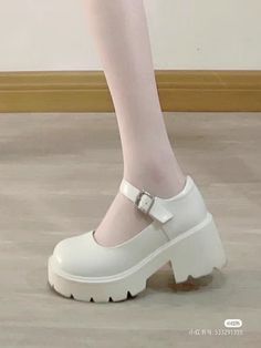 White Mary Janes, Mary Janes Heels, Dorothy Shoes, Korean Shoes