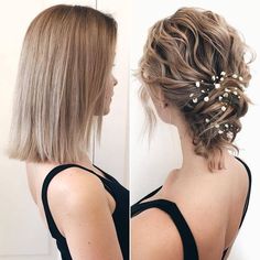 Short Wedding Hair, Short Hair Updo, Trending Hairstyles, Trendy Hairstyles, Hair Updos, Up Hairstyles, Fine Hair