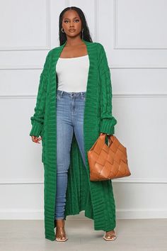 Cardigan Verde, Thick Cardigan, Loose Knit Cardigan, Long Knit Sweater, Cardigan Green, Long Knit Cardigan