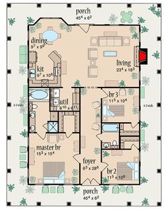 the floor plan for a two story house