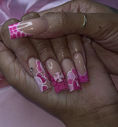 Pink Kaws, 2023 Pink, Acrylic Toe Nails, Colored Acrylic Nails, Girly Acrylic Nails, French Tip Acrylic Nails, French Acrylic Nails, Dope Nail Designs, Acrylic Nails Coffin Pink