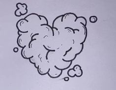 a drawing of a brain with bubbles coming out of it's center and two hearts in the middle