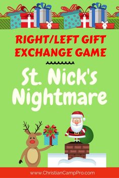 the right / left gift exchange game for st nick's nightmare is here