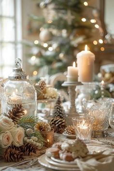 Charming French Country Christmas Decor Ideas Neutral Country Christmas Decor, French Country Christmas Kitchen, Vintage Glam Interior, French Country Christmas Mantle, French Cottage Christmas Decor, Farmhouse Christmas Table Decor Ideas, Winter Holiday Decor, Amazing Christmas Decorations, French Country Christmas Decor Ideas