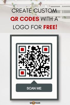 the qr code is displayed in front of a white background with text that reads create custom