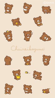 a bunch of brown teddy bears sitting on top of each other with different expressions in them