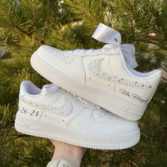 sneakers Air Force 1 Sneakers, Gift For Newlyweds, Ribbon Wedding, Custom Air Force 1, Air Force 1, Swarovski Crystal, Air Force, Of Love, Dates