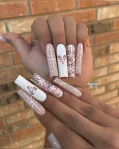 Snowflake Christmas Nails, Nails With Snowflakes, Easy Nail Designs For Beginners, Christmas Nail Designs Acrylic, Nail Art Designs Valentines, Nail Art Designs Valentines Day, Nail Designs For Beginners, Royal Nails, Easy Nail Designs