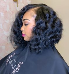 Sew In Hairstyles Curly, Loose Wave Bob, Short Sew In Hairstyles, Sew In Ponytail, Short Curly Weave Hairstyles, Sew In Styles, Short Curly Weave, Curly Hair Sew In