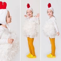 Chicken Costume Makeup, Diy Chicken Costume Kids, Diy Chicken Halloween Costume, Diy Chicken Costume Women, Diy Chicken Costume, Chicken Costume Diy, Toddler Chicken Costume, Chicken Costume Kids, Animal Costumes Diy