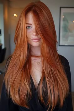 longlayeredredhairstyle51 Honey Brown Hair Color, Red And Blonde, Brown Hair Color Shades, Red Hair Looks, Ombre Hair Blonde, Red Haired Beauty, Red Hair Woman