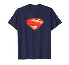 a t - shirt with the superman symbol on it's chest and an orange outline