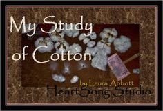 the cover for my study of cotton by author heart song studio, with an image of cotton