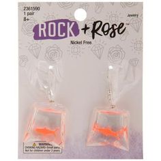 Dimensions: 1.85" x 0.93" x 0.41" Type: Ear Wire Material: Plastic & Metal Color: Clear & Orange Metal Color: Silver Care & Safety: Nickel-Free Age Grade: 8+ Quantity: 1 Pair Show off your quirky personality by wearing these Goldfish Earrings. These charming earrings are shaped like plastic bags filled with clear resin to look like water. In these bags, there are orange goldfish resting in the middle. Make sure your latest outfit is swimming with style by pairing these earrings with matching acc Goldfish Earrings, Paired Jewelry, Grade 8, Matching Accessories, Clear Resin, Plastic Bags, Latest Outfits, Goldfish, Hobby Lobby