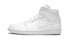 Air Jordan 1 Mid 554724 129 Jordan 1 Mid Triple White, Authentic Jordans, White Jordans, Air Jordan 1 Mid, Jordan 1 Mid, Jordan 11, Nike Cortez Sneaker, Sneaker Collection, White White