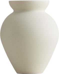 a white vase is shown on a white background