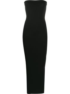 black strapless sleeveless fitted silhouette ankle-length Black Strapless Maxi Dress, Strapless Tube Dress, Long Length Dresses, Designer Evening Dresses, Black Strapless Dress, Strapless Maxi, Strapless Maxi Dress, Fitted Silhouette, Tube Dress