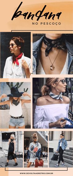 Como usar bandana - um acessório versátil e cheio de história Outfit With Bandana Around Neck, Bandana Neck Scarf Outfit, Bandana Around Neck Outfit, Neck Bandana Outfit, Bandana On Neck, Bandana Around Neck, Bandana Scarf Outfit, Bandana Looks, Bandana Neck Scarf