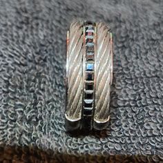 For Sale Is A Mens Silver Tone Swarovski Ring With Silver Rope Style Above And Below Swarovski Stones. Size 62 = 9 1/2 Us Like New Condition W/ Box Swarovski Ring, Swarovski Stones, Silver Man, Ring Silver, Silver Color, Silver Tone, Silver Rings, Like New, Ring