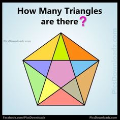 a colorful cube with the words how many triangles are there?