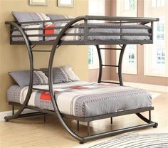 two pictures of bunk beds in different styles and sizes, one is for sale on ebayn com