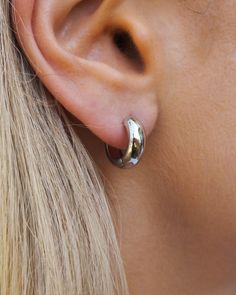 Chunky Baby Hoops | Gold – JacqMaria Jewelry Silver Hoop Earrings Outfit, Silver Earrings Aesthetic, Hoop Earrings Aesthetic, Chunky Silver Jewellery, Chunky Baby, Chunky Babies, Hoops Silver, Earrings Aesthetic, Chunky Hoop Earrings