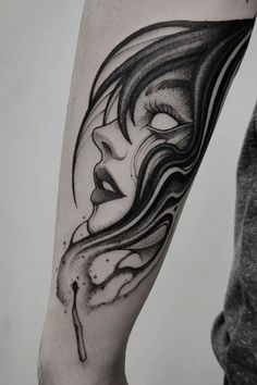 Black Line Tattoo, Face Tattoos For Women, Mystical Tattoos, Girl Face Tattoo, Nice Face, Flame Tattoos, Photography Drawing, Greek Tattoos, Hand Tattoos For Women