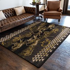 True Earth Rising Buffalo Rug Collection - Your Western Decor Buffalo Rug, Native American Artists, Dining Areas, Dark Brown Color, Western Decor, Bathroom Shower Curtains, Aztec Print, Ranch House, Gorgeous Design