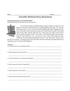 the scientific method worksheet is shown