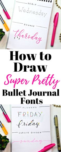 Bullet Journal Fonts, Bullet Journal Hand Lettering, How To Bullet Journal, Creating A Bullet Journal, Hand Lettering Tutorial, Diary Ideas