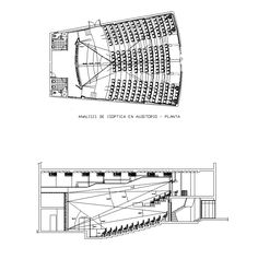 the plan and section of an auditorium