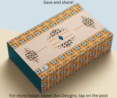 Indian Sweet Box Design template | Mithai box design | Archanvandan retrologo #printdesign Islamic Packaging Design, Gift Packaging Design, Box Design Templates, Packaging Concept