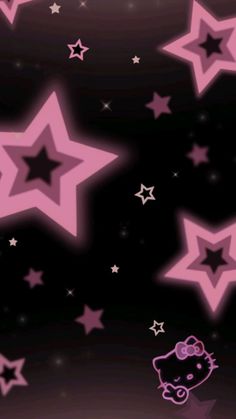 hello kitty wallpaper with stars in the sky