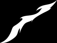 a black and white image of an arrow with long, sharp tail like shapes on it