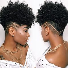 Twa Hairstyles 4c Hair Tapered With Designs, Mowhak Braid Hairstyle For Women Black, 4c Undercut Natural Hair, Bold Beauty Inspo, Short Hair Styles Curly Natural Curls, Mohawk For Women, Undercut Afro, Tapered Cut Natural Hair