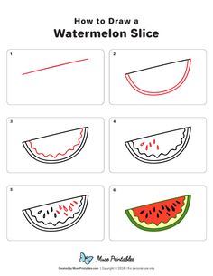 how to draw a watermelon slice in four easy steps step by step instructions