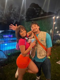 dora and diego dynamic duos costume Halloween Dora The Explorer, Dora And Boots Costume Women, Dora And Swiper Costume, Dora And Diego Costume Halloween, Dora The Explorer Costume Women, Dora The Explorer Halloween Costume, Dora Costume College