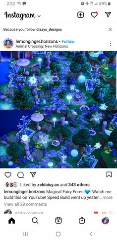 the instagram page on instagram com shows an image of a garden with flowers and trees