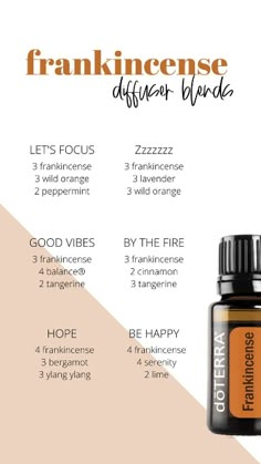 A combination of some amazing diffuser blends to try with Frankincense.